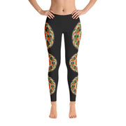 Red Nasturtium Mandala Leggings - 57 Peaks